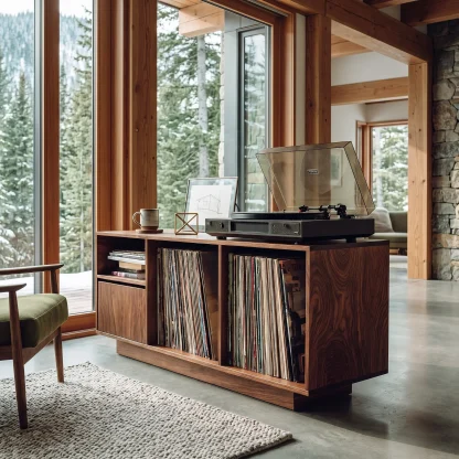Contemporary Turntable Record Cabinet For Living Room
