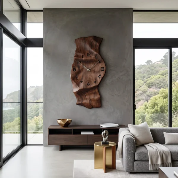 Contemporary Wall Clock Vertical Design For Living Room Interior