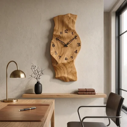 Contemporary Wall Clock Vertical Design For Living Room Interior