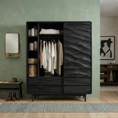 Contemporary Wardrobe With Drawers And Shelf For Bedroom