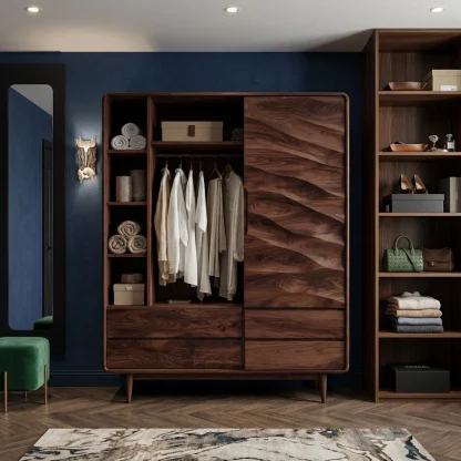 Contemporary Wardrobe With Drawers And Shelf For Bedroom