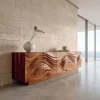 Contemporary Wave Carved Sideboard For Dining Area