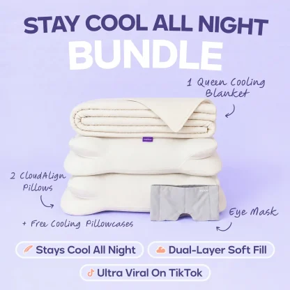 Cooling Comforter, 2 Pillows and Eye Mask Set