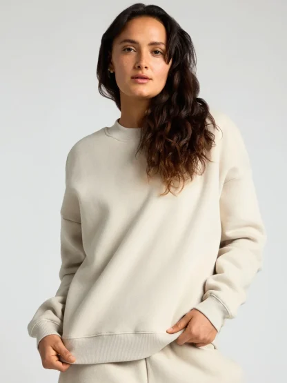 Cropped Crewneck Sweatshirt - Buttercream