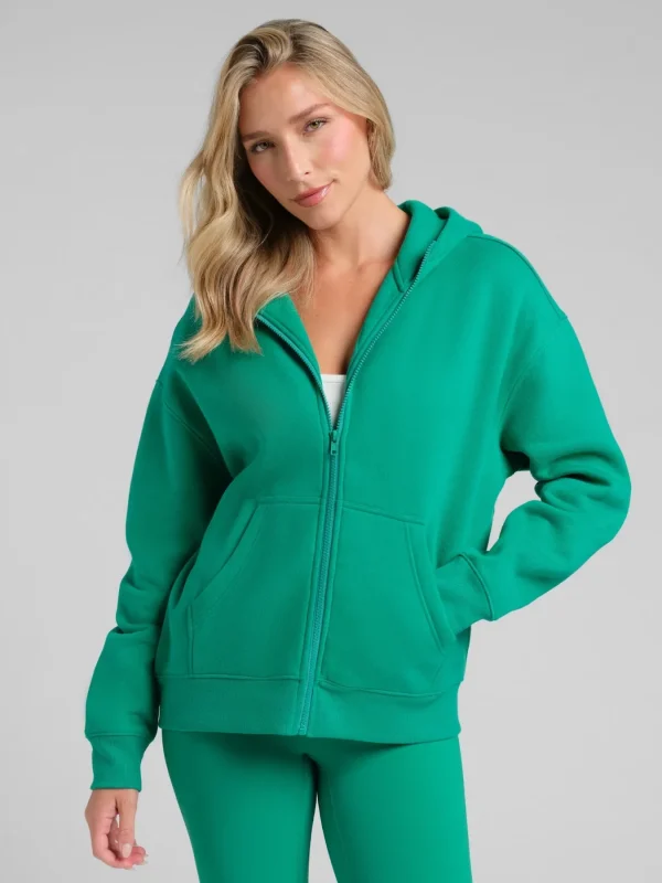 Cropped Zip Hoodie - Black