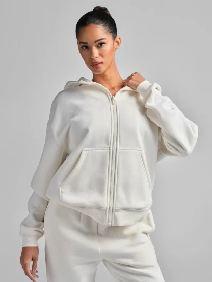 Cropped Zip Hoodie - Black