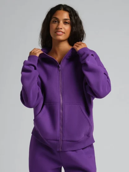 Cropped Zip Hoodie - Black