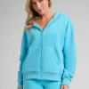 Cropped Zip Hoodie - Blue