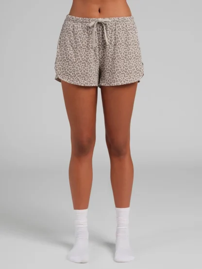 Curved-Hem Lounge Shorts - Maroon