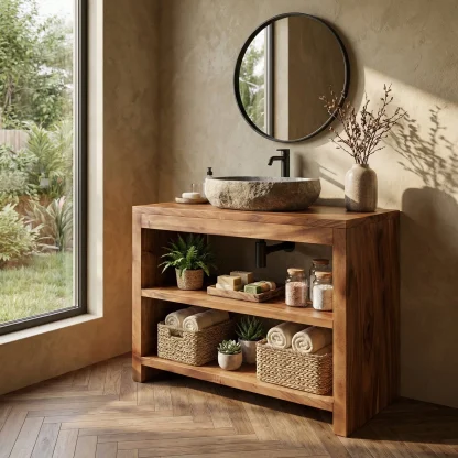 Custom Wood Vanity Bathroom