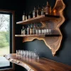 Dravino Live Edge Solid Wood Floating Wine Shelf