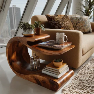 Elvara Handcrafted Solid Wood Side Table