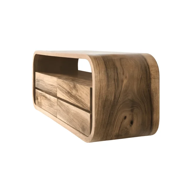 Elyron Sculpted Solid Wood Floating Bathroom Vanity With Drawers