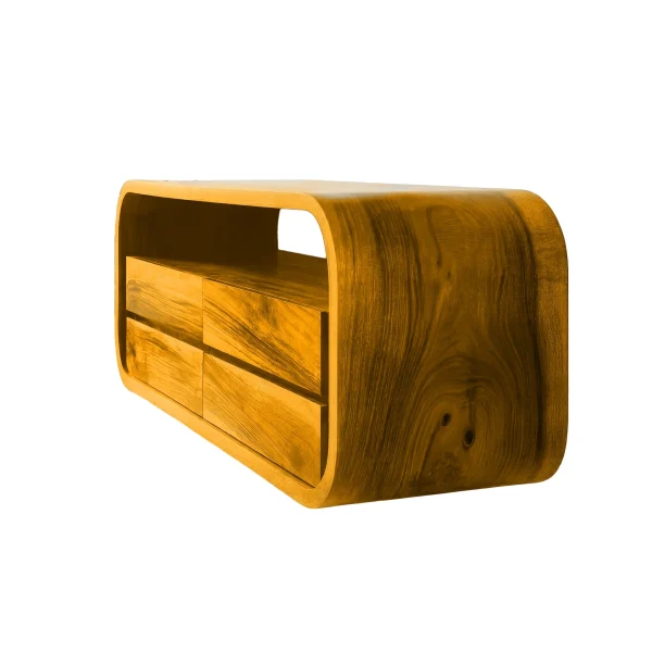 Elyron Sculpted Solid Wood Floating Bathroom Vanity With Drawers