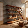 Farmhouse Sculptural Bookcase Storage Organizer For Bedroom Space