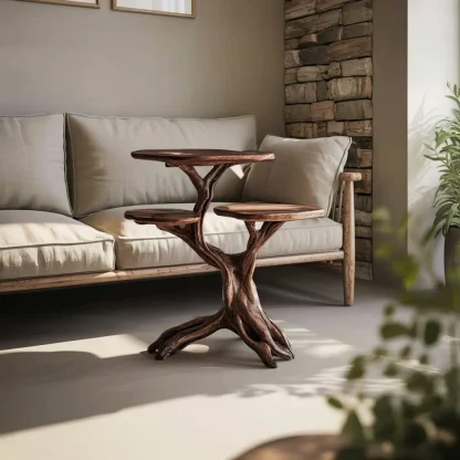 Farmhouse Solid Wood End Table For Living Room Space