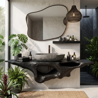 Farmhouse Solid Wood Vanity Unique Bathroom Design
