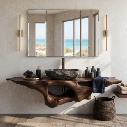 Farmhouse Solid Wood Vanity Unique Bathroom Design