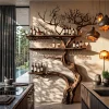 Farmhouse Wall Hanging Wine Rack With Rustic Tree Silhouette For Dining Room