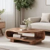 Farmhouse Wooden Coffee Table For Entryway Accent