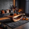 Farmhouse Wooden Live Edge Coffee Table Livingroom Decor Haunted Look