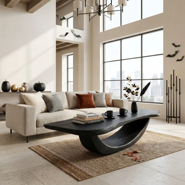 Farmhouse Wooden Live Edge Coffee Table Livingroom Decor Haunted Look