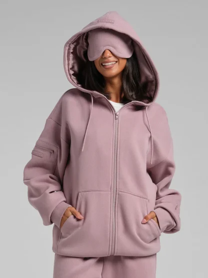 Full-Zip Travel Hoodie - Baby Blue