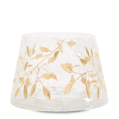 Gold Floral Jar Candle Shade