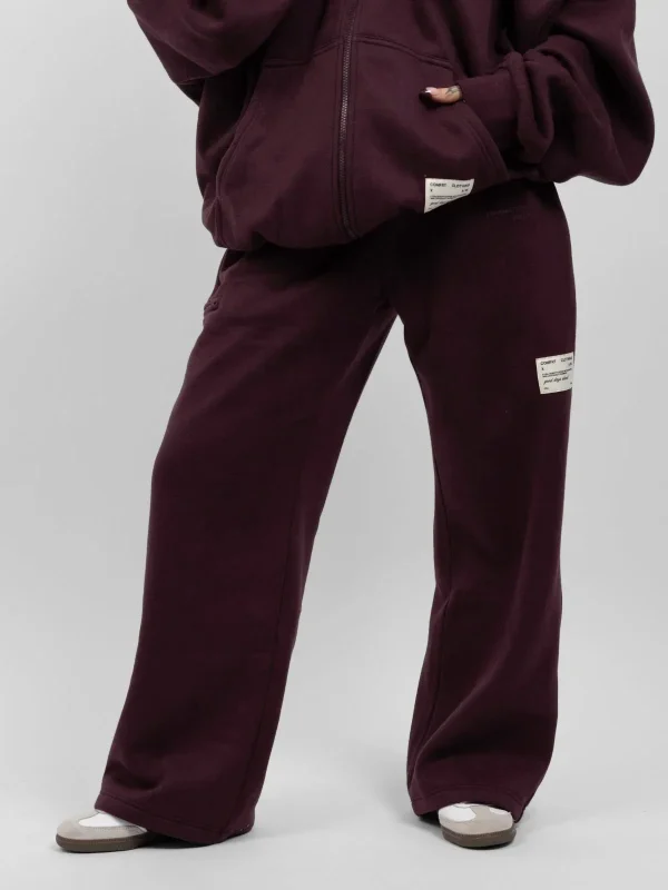 Graphic Straight-Leg Sweatpants - Berry