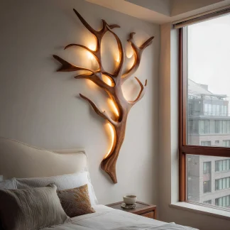 Handcrafted Branch Wall Lamp For Wall Decor