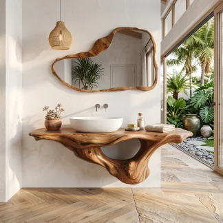 Handcrafted Live Edge Bathroom Vanity Premium Furniture