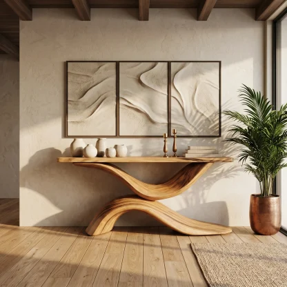 Handcrafted Live Edge Console Table Furniture Decor