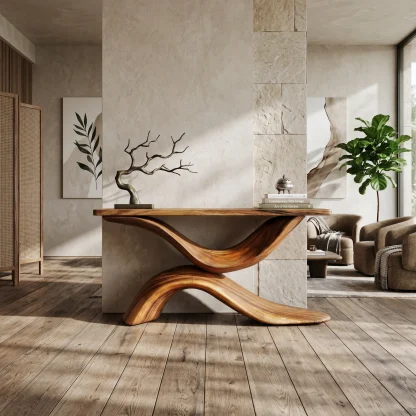 Handcrafted Live Edge Console Table Furniture Decor