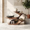 Handcrafted Live Edge Record Stand Unique Living Room
