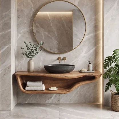 Handcrafted Live Edge Vanity For Custom Bathrooms