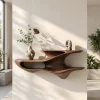 Handcrafted Live Edge Wall Mount Shelf For Living Room