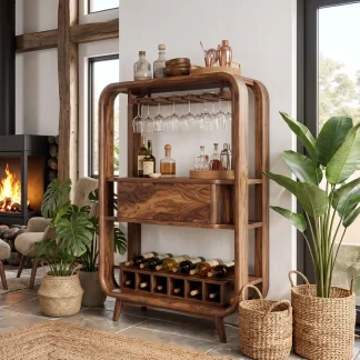 Handcrafted Organic Modern Home Bar Cabinet Tropical Retreat