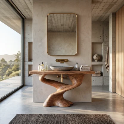 Handcrafted Solid Vanity For Unique Bathroom Design