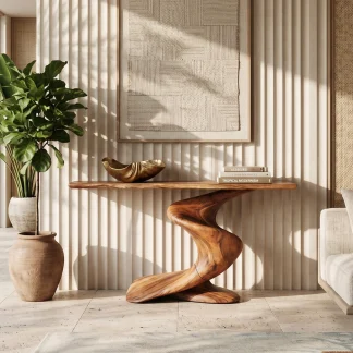 Handcrafted Wood Console Table Furniture Decor