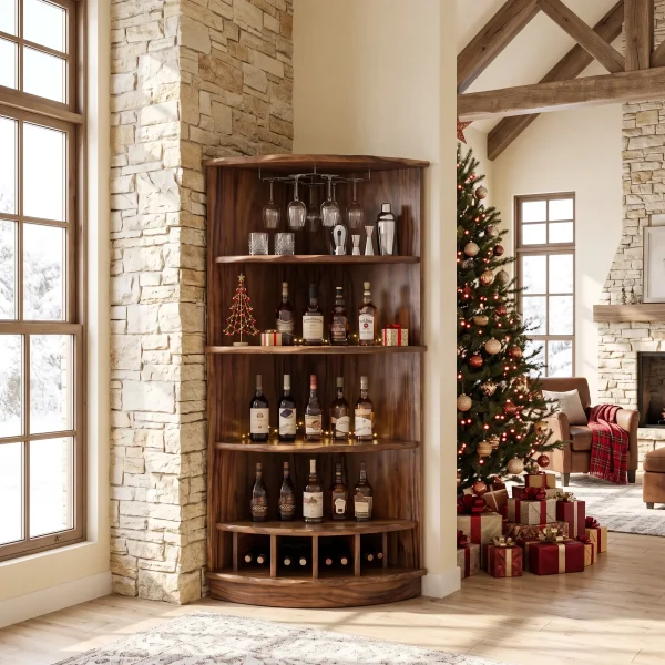 Handcrafted Xmas Corner Wine Cabinet Dining Room