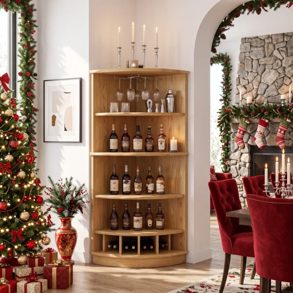 Handcrafted Xmas Corner Wine Cabinet Dining Room