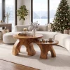 Handcrafted Xmas Round Coffee Table Luxury Apartment
