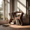 Harmona Sculpted Solid Wood Record Player Stand With Storage