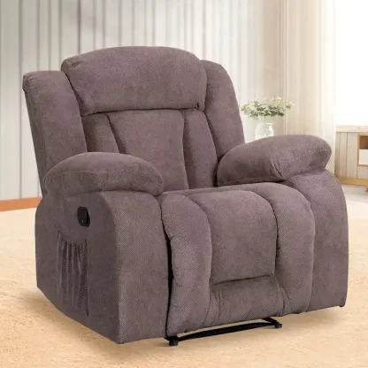 Heated Massaging Recliner Chair, 65L x 37W x 41H