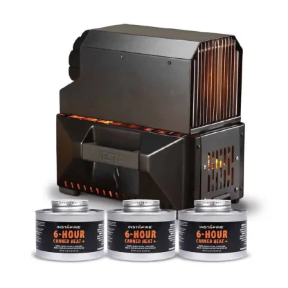 InstaFire Compact Self-Powered Heater & Stove With 3 6-Hour Canned Heat Cans, 11D x 7.5W x 10.75H - VESTA