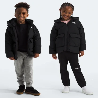 Kids' Fleece-Lined Insulated Parka - Black
