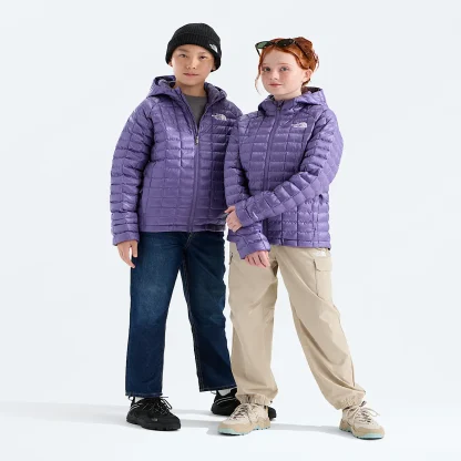 Kids' Hooded Insulated Jacket - Plum