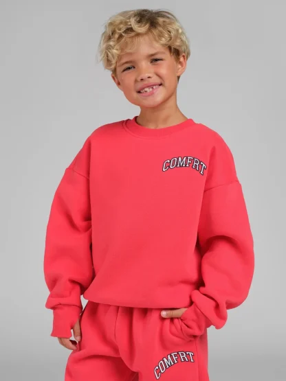 Kids Logo Crewneck Sweatshirt - Hibiscus Red