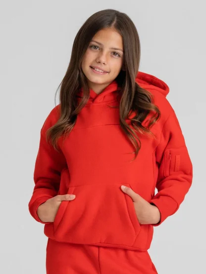 Kids Travel Hoodie - Crimson