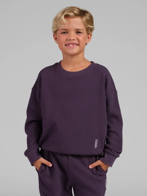 Kids' Waffle-Knit Long-Sleeve Top - Harbor